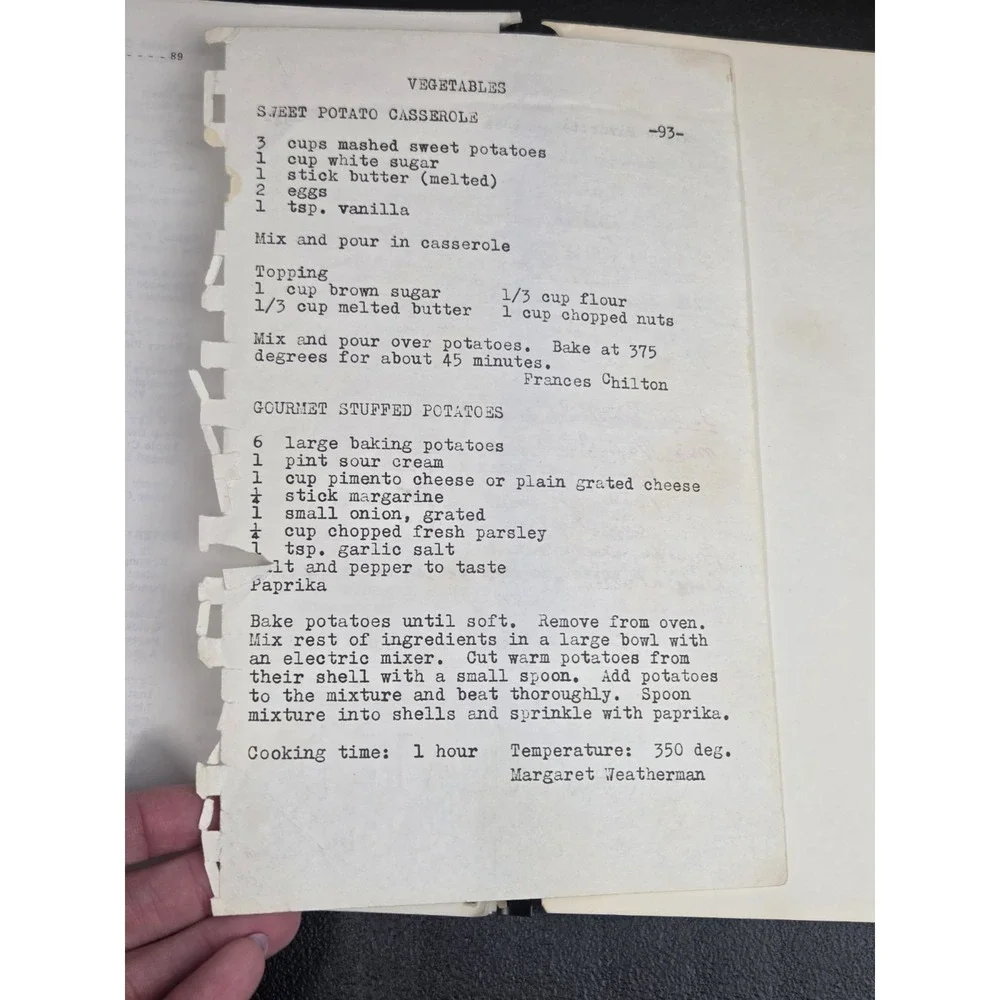 Woodville‎ Baptist Church Cookbook Mt. Airy, North Carolina 1982 Mayberry